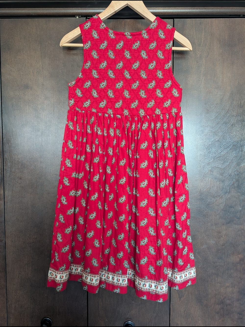 1991 Vera Bradley "Apple Red" Quilted Dress - Rare 90s Indiana Label - Picture 5 of 6